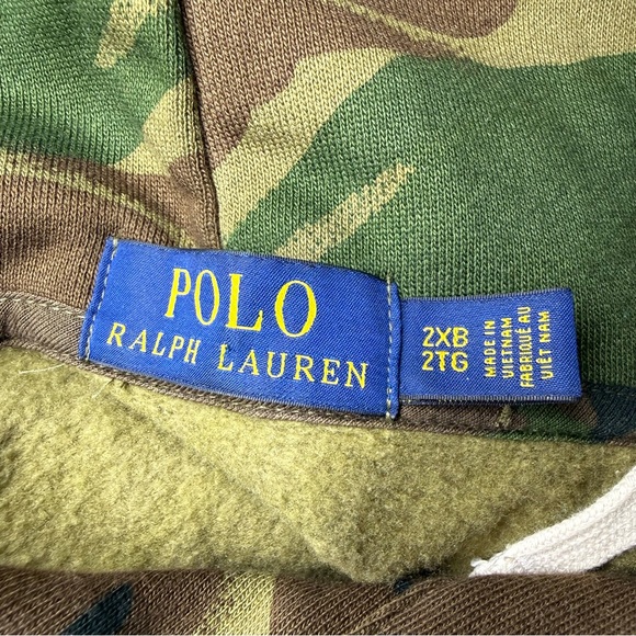 Polo by Ralph Lauren Men’s Big and Tall Green Camouflage Hoodie - Picture 3 of 5